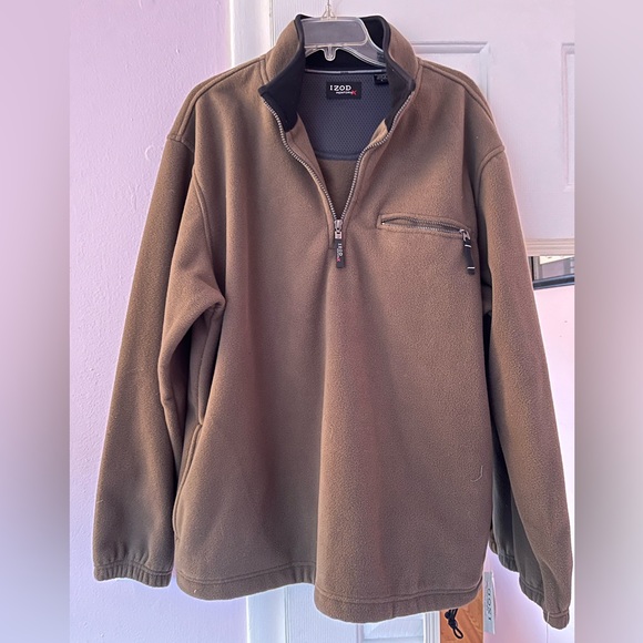 IZOD Men's Brown Quarter-Zip Sweater - Picture 1 of 7
